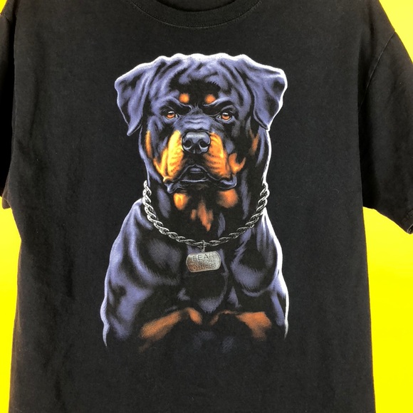 Vintage 90s Rottweiler Fear Is For Others T Shirt - Picture 3 of 3